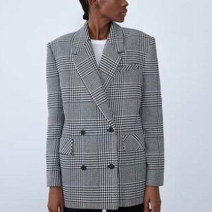 ZARA Oversized Houndstooth Blazer